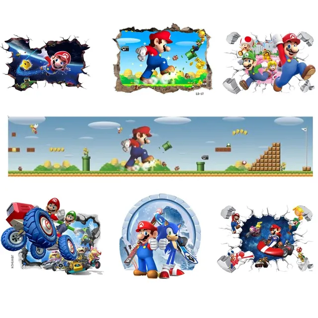 Autocollant mural de jeu de dessin animé 3D – vue 2