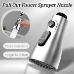 Robinet extractible pour lavabo de légumes, salle de bains, pulvérisateur de cuisine, douche, Triple fonction, Pauseable, remplacement de douche extractible, 1 pièce