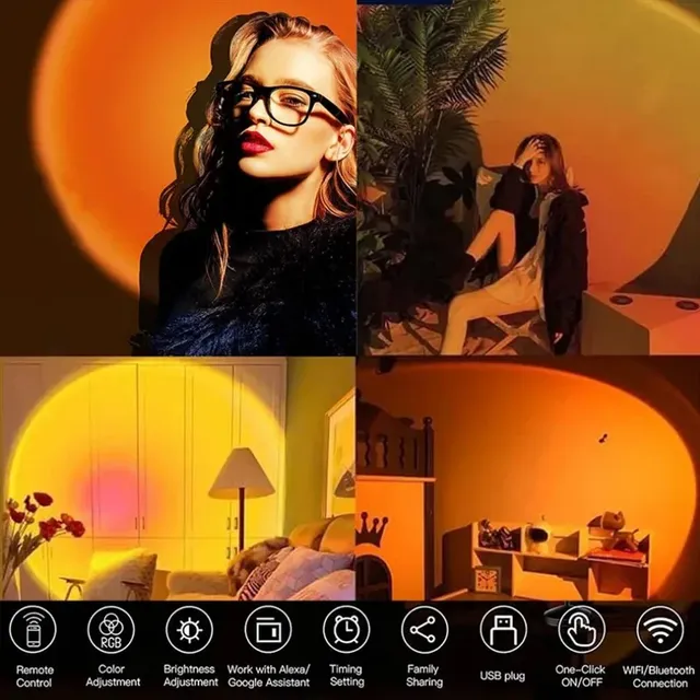 16 couleurs RGB photographie coucher de soleil lampe LED… – vue 4