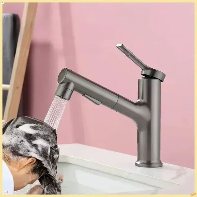 Robinet de lavabo extractible à double trou – vue 4