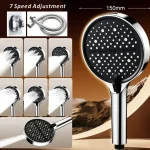 Pommeau de douche haute pression de 15CM, pour eau dure, 7 Modes de pulvérisation réglable avec Massage, salle de bain, nouveauté