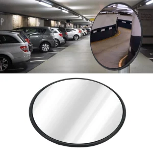 Miroir de sécurité incurvé, support robuste, miroir convexe rond d&rsquo;intérieur avec support mural pour Garage, magasin, entrepôt, Parking