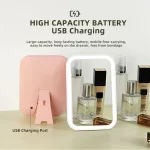 Miroir de maquillage à écran tactile LED, pliable, éclairé, 3 couleurs, Modes d&rsquo;éclairage, outils de miroir cosmétique rechargeables par USB