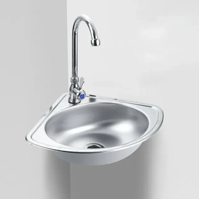 Lavabo triangulaire en acier inoxydable
