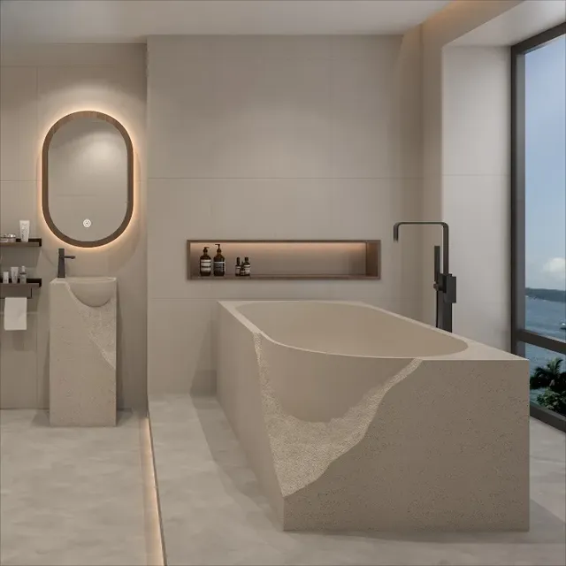 Baignoire élégante autoportante – vue 2