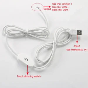 Contrôleur de gradation avec interrupteur tactile en ligne, lumières LED, contrôle de la carte lumineuse, utilisation en 3 couleurs, 1 mètre ou 2 mètres de ligne, DC 5V, 1PC Contrôleur de gradation avec interrupteur tactile en ligne, lumières LED, contrôle de la carte lumineuse, utilisation en 3 couleurs, 1 mètre ou 2 mètres de ligne, DC 5V, 1PC