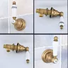 Robinet de commande mural en laiton antique – vue 2