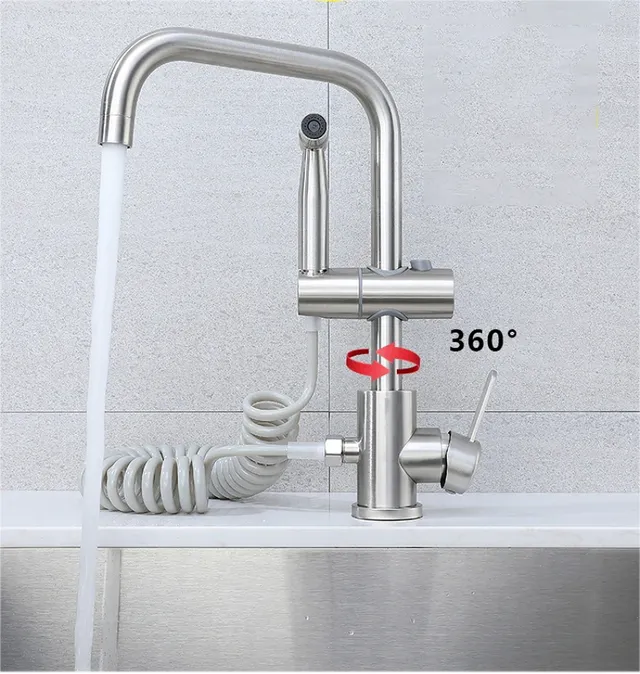 Tête d'évier de cuisine rotative avec pulvérisateur… – vue 2