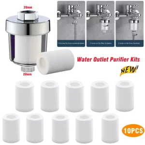 Nouveau Kits de purificateur de sortie d’eau pré-filtre filtre de robinet universel pour cuisine salle de bains douche filtre domestique élément en coton PP Nouveau Kits de purificateur de sortie d’eau pré-filtre filtre de robinet universel pour cuisine salle de bains douche filtre domestique élément en coton PP