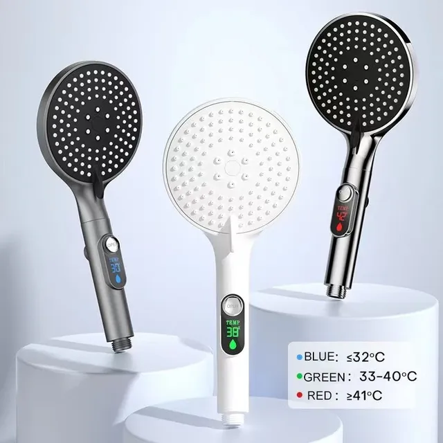 Pommeau de douche LED portatif à affichage numérique de… – vue 4