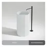 Vasque colonne autoportante surface solide pierre marbre… – vue 4