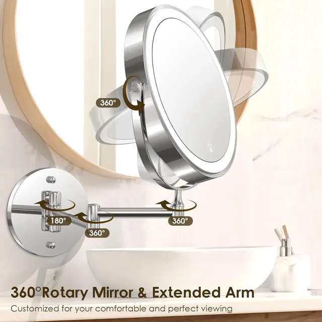Miroir de maquillage mural pour salle de bain – vue 5