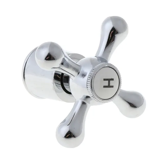 Poignée croix laiton chromé finition miroir style rétro… – vue 2