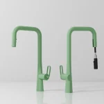 Robinet de cuisine extractible à levier unique, Rotation en laiton, brosse chaude et froide, économie d&rsquo;eau dorée, mitigeur d&rsquo;évier, nouvelle mode