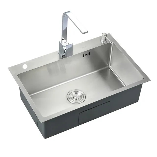 Évier de cuisine en acier inoxydable bol unique lavabo… – vue 6