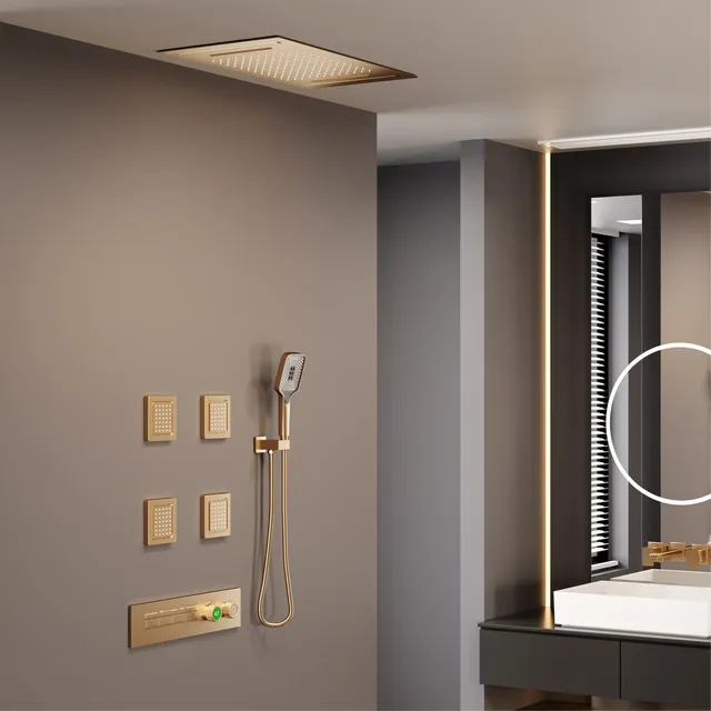 Système de douche en laiton gris avec odorde luxe – vue 2