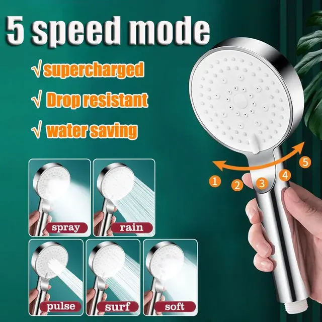 Pommeau douche manuel chromé ergonomique ABS silicone…