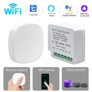 Module de commutation intelligent WiFi 16A, disjoncteur de relais à monter soi-même RF2.4G, application Cozylife, télécommande, fonctionne avec Alexa Google Home Alice SmartThings Module de commutation intelligent WiFi 16A, disjoncteur de relais à monter soi-même RF2.4G, application Cozylife, télécommande, fonctionne avec Alexa Google Home Alice SmartThings