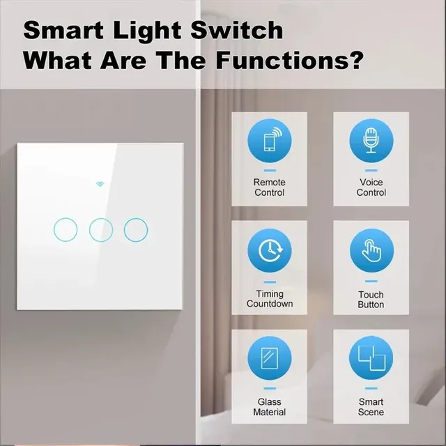 Interrupteur tactile mural Wifi intelligent – vue 2