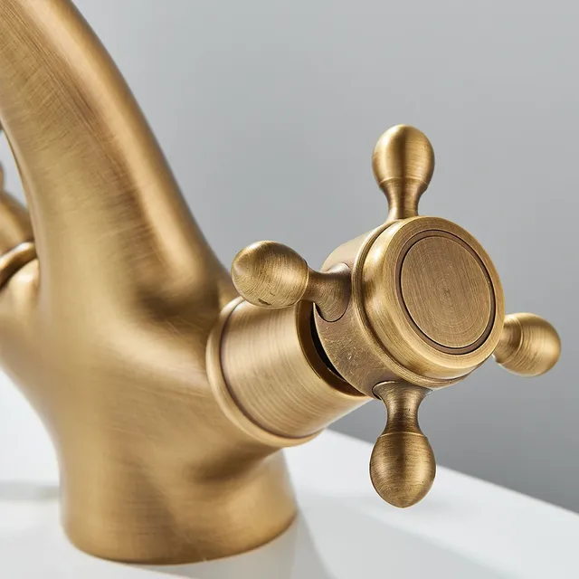 Robinet lavabo mitigeur laiton antique bronze brossé… – vue 6