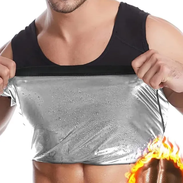 Gilet sauna homme sans manches coupe ajustée noir… – vue 2
