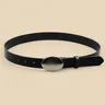 Ceinture femme fine noire similicuir lisse…