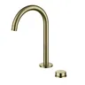 Robinet lavabo noir or brossé mitigeur monotrou coudé… – vue 4