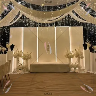 Fond mariage pvc blanc modulaire panneaux lumineux lignes led…