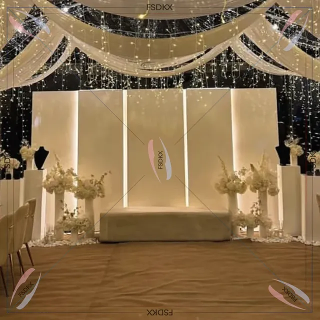 Fond mariage pvc blanc modulaire panneaux lumineux…
