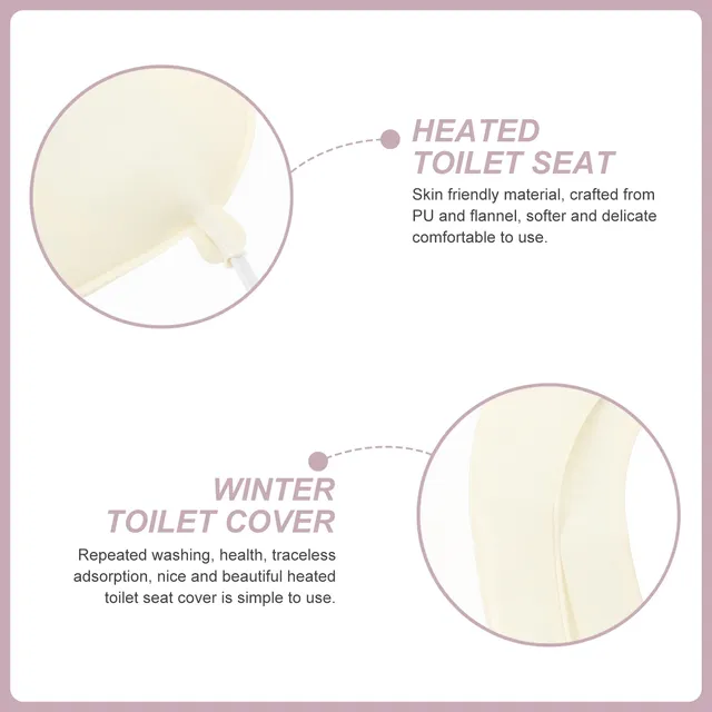 Coussin siège toilette chauffant USB blanc polyester… – vue 6
