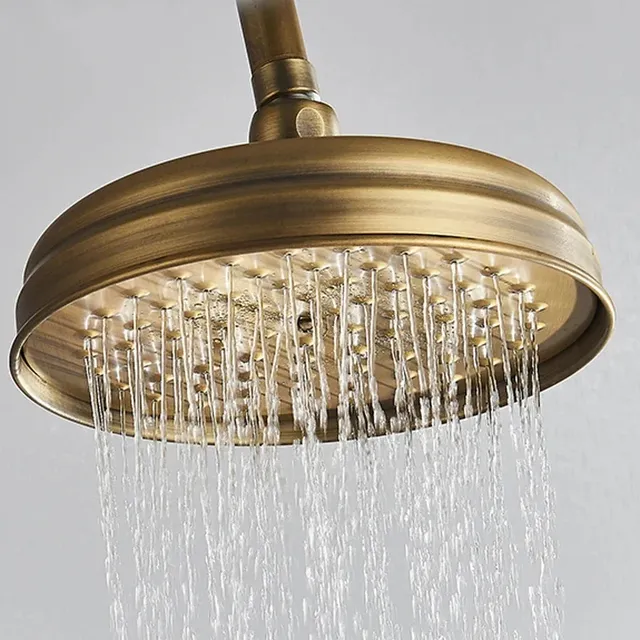 Pommeau douche pluie rond laiton massif brossé antique… – vue 2