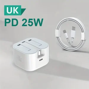 Chargeur de voyage USB Type C, adaptateur secteur, charge rapide, Royaume-Uni, iPhone 15, 14, 13 Pro, QC3.0, PD 25W