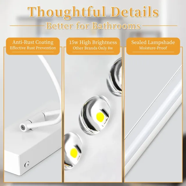 Applique murale Led étanche pour miroir de salle de bain – vue 4