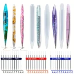 3 moules en silicone pour fabrication de stylos en résine époxy, recharge de 30 maillons, moule en silicone pour stylo à bille, moule de moulage en résine, fabrication artisanale applicable