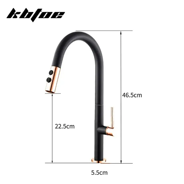 Robinet de cuisine extractible noir moderne 2 modes de… – vue 6