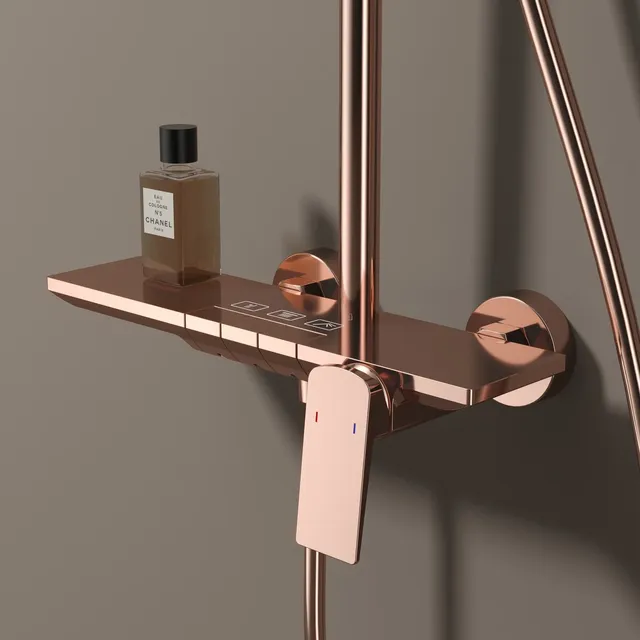 Système de douche de salle de bains Piano or Rose – vue 6