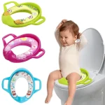 Siège de toilette souple pour enfants, chaise de toilette portable pour bébé, urinoir d&rsquo;entraînement pour enfants, coussin en polymères, dessin animé
