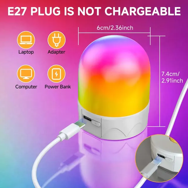 【Ampoule RVB rechargeable】 8 modes de scène