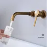 Brushed Gold Basin Faucet Concealed Wall Mounted Faucet… – vue 4