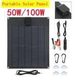 Panneau solaire portable USB, alimentation mobile extérieure, bricolage, chargeur de téléphone portable de voyage, voiture et yacht, batterie 12V, 18V, 50W, 100W