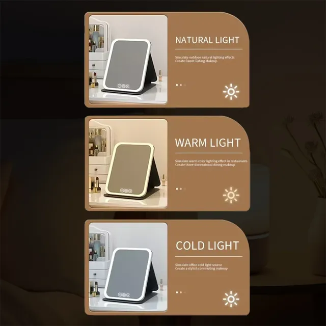 Miroir de maquillage LED 3 couleurs – vue 3