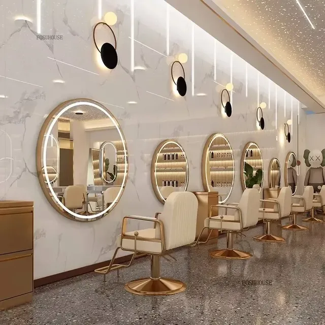 Miroir décoratif rond pour Salon de coiffure