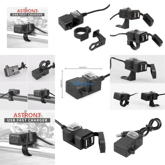 Chargeur USB guidon moto scooter bateau voiture double…