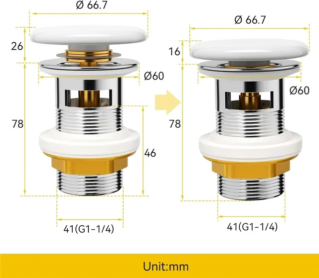 Bouchon pour canalisation en céramique pour évier de… – vue 3