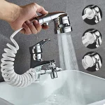 Extension de robinet de lavabo de salle de bains, pomme de douche externe, adaptateur de robinet de cuisine, ensemble de séparation, dérivation d&rsquo;eau pour Salon de beauté et toilettes