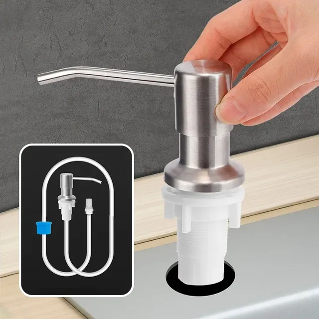 Distributeur savon évier encastrable inox brossé pompe… – vue 2