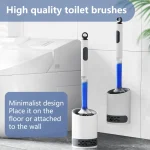 Brosse de toilette en Silicone à pulvérisation d&rsquo;eau, avec ensemble de 40cm de Long, brosse Tpr rechargeable avec accessoires de nettoyage de salle de bains muraux