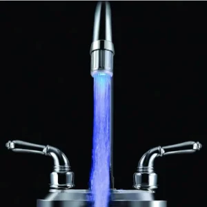 LED robinet buse robinet douche sensible à la température 3 couleurs lumière cuisine robinet becs salle de bains lueur économie d&rsquo;eau robinet aérateur