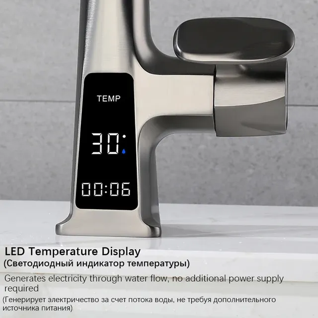 Mitigeur électronique contemporain angulaire noir mat… – vue 6