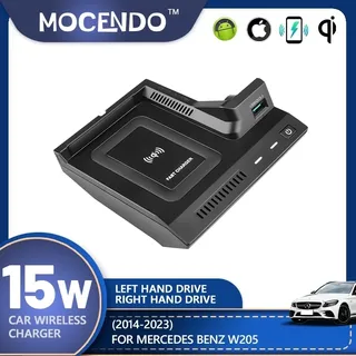 Chargeur sans fil voiture Qi 15W charge rapide Mercedes W205 GLC 2014…